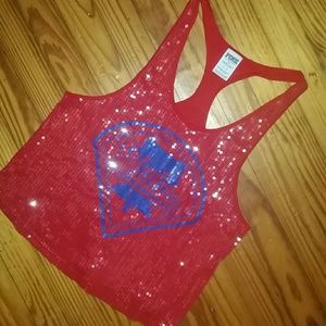 ❤💙PINK Victoria Secret ❤💙 Phillies sequins tank